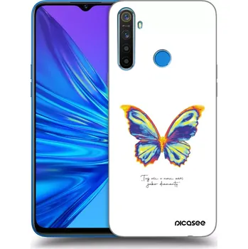 Pouzdro na mobilní telefon Picasee silikonový průhledný obal pro Realme 5 - Diamanty White