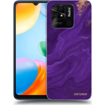 Pouzdro na mobilní telefon Picasee silikonový průhledný obal pro Xiaomi Redmi 10C - Fialová