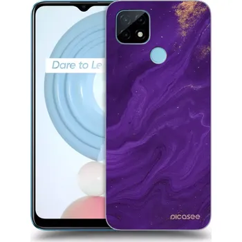Pouzdro na mobilní telefon Picasee silikonový průhledný obal pro Realme C21Y - Fialová
