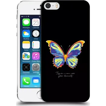 Pouzdro na mobilní telefon Picasee silikonový průhledný obal pro Apple iPhone 5/5S/SE - Diamanty Black