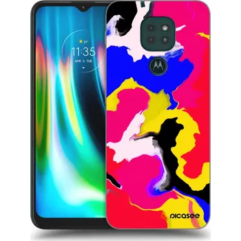 Pouzdro na mobilní telefon Picasee silikonový černý obal pro Motorola Moto G9 Play - Watercolor