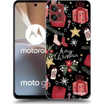 Pouzdro na mobilní telefon Picasee silikonový černý obal pro Motorola Moto G32 - Christmas