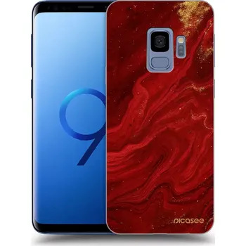 Pouzdro na mobilní telefon Picasee silikonový průhledný obal pro Samsung Galaxy S9 G960F - Červená
