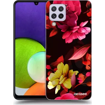 Pouzdro na mobilní telefon Picasee silikonový průhledný obal pro Samsung Galaxy A22 A225F 4G - Dark Peonny