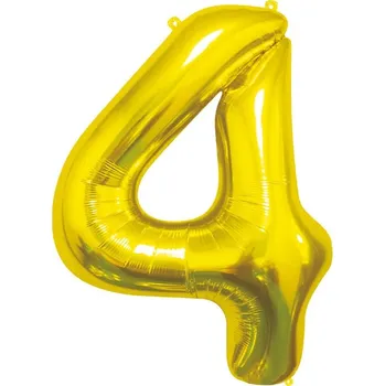 Balónek Godan Balónek fóliový číslice 4 zlatá 85cm