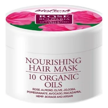 Vyživující maska na vlasy z růží s 10 BIO oleji Rose of Bulgaria 300ml