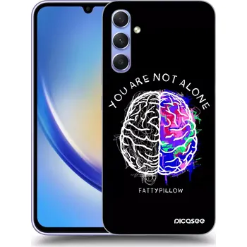 Pouzdro na mobilní telefon Picasee silikonový průhledný obal pro Samsung Galaxy A34 5G A346B - Brain - White