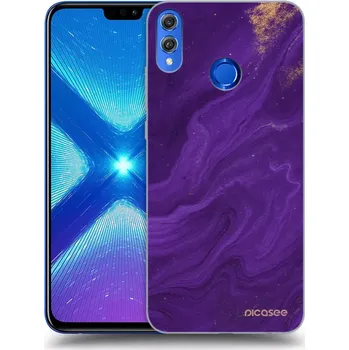 Pouzdro na mobilní telefon Picasee silikonový průhledný obal pro Honor 8X - Fialová