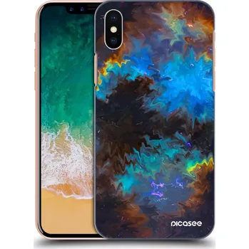 Pouzdro na mobilní telefon Picasee silikonový černý obal pro Apple iPhone X/XS - Space