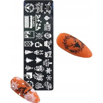 ŠABLONA / DESTIČKA NA NEHTY - VÁNOČNÍ MOTIV - SNĚHOVÉ VLOČKY SU5