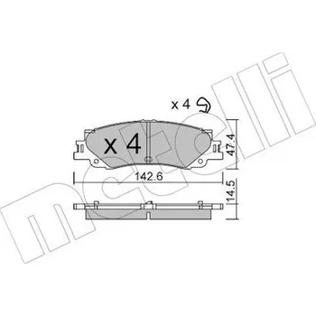 Auto-moto Sada brzdových destiček, kotoučová brzda METELLI 22-1402-0