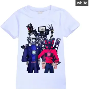 Roblox Dětské triko s motivem Skibidi Toilet - různé barvy pro kluky i holky Barva: Bílá, Velikost: 120