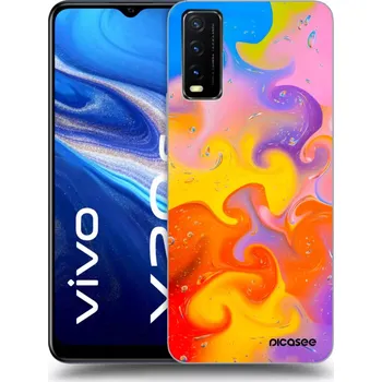 Pouzdro na mobilní telefon Picasee silikonový černý obal pro Vivo Y20s - Bubbles