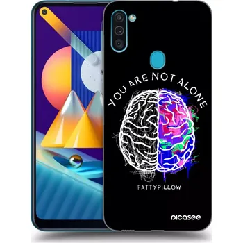 Pouzdro na mobilní telefon Picasee silikonový průhledný obal pro Samsung Galaxy M11 - Brain - White