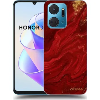 Pouzdro na mobilní telefon Picasee silikonový průhledný obal pro Honor X7a - Červená