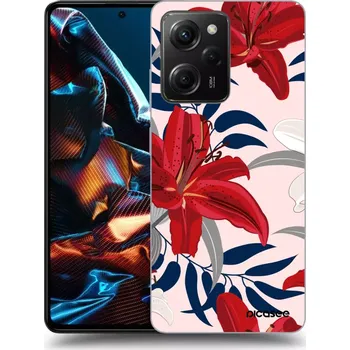 Pouzdro na mobilní telefon Picasee silikonový průhledný obal pro Xiaomi Poco X5 Pro - Red Lily