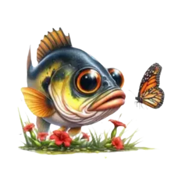 Nažehlovací obrázek - veselý okoun II (9,0 x 9,0 cm)