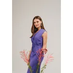 Šaty áčkového střihu s vázáním, výstřih do V S410 Barva: Purpurová, Velikost: S