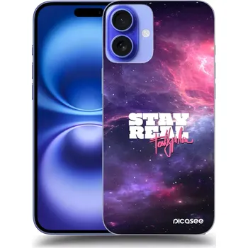 Pouzdro na mobilní telefon Picasee silikonový černý obal pro Apple iPhone 16 Plus - Stay Real