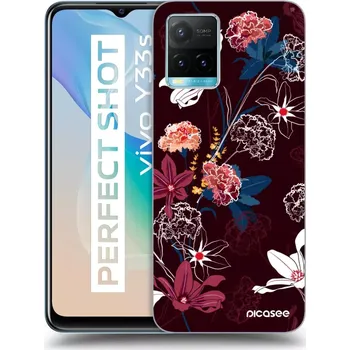 Pouzdro na mobilní telefon Picasee silikonový černý obal pro Vivo Y33s - Dark Meadow