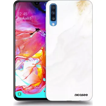 Pouzdro na mobilní telefon Picasee silikonový průhledný obal pro Samsung Galaxy A70 A705F - Bílá