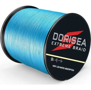 Dorisea Pletená rybářská šňůra DORISEA Extreme Braid, 100% PE, 1000 m, testováno na 2,7-227 kg Modrá 10 liber/0,14 mm