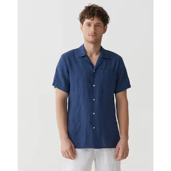 Pánská košile Magic Linen Pánská lněná košile HAWI v tmavě modré barvě Velikost: S