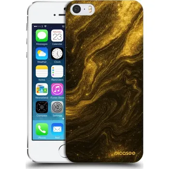 Pouzdro na mobilní telefon Picasee silikonový průhledný obal pro Apple iPhone 5/5S/SE - Černá