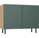 Komoda Kama 2D Slim dub artisan/zelená