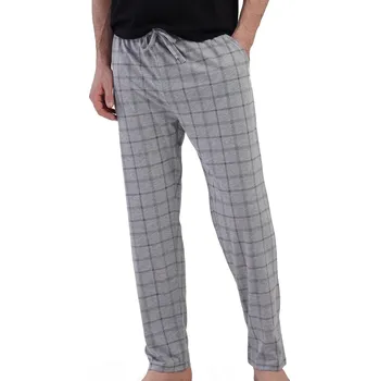 Pánské pyžamo Šedé mřížkované pánské pyžamové kalhoty 1P1931 šedá l