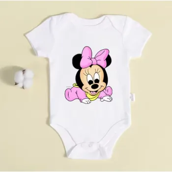 Minnie Mouse Kojenecké bílé body s roztomilou postavičkou "Minnie Mouse" Motiv: DP0201, Velikost: 9 měsíců
