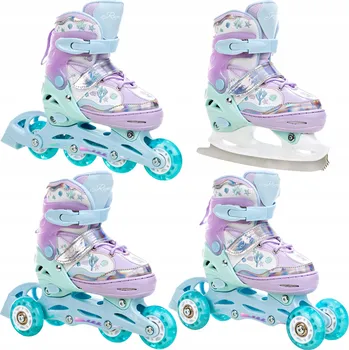 Kolečkové brusle Brusle 4v1 Raven Isla svítící kola LED Velikost bruslí: EU 27-30, Typ nože: Dámský (se zoubky)