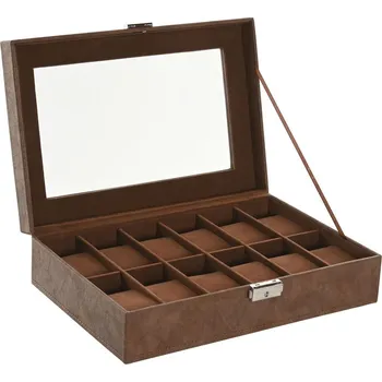 Organizér do auta Šperkovnice Home ESPRIT Kaštanová Sklo Dřevo MDF (30 x 20 x 8 cm)