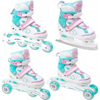 Kolečkové brusle Brusle 4v1 Raven Lia svítící kolo LED Velikost bruslí: EU 34-37, Typ nože: Dámský (se zoubky)