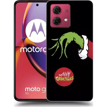 Pouzdro na mobilní telefon Picasee silikonový černý obal pro Motorola Moto G84 5G - Grinch