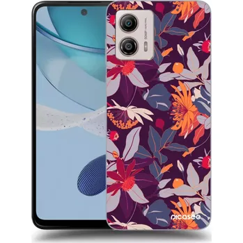Pouzdro na mobilní telefon Picasee silikonový průhledný obal pro Motorola Moto G53 5G - Purple Leaf