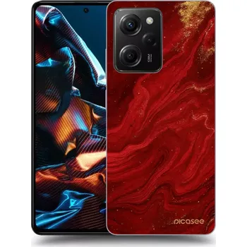 Pouzdro na mobilní telefon Picasee silikonový průhledný obal pro Xiaomi Poco X5 Pro - Červená