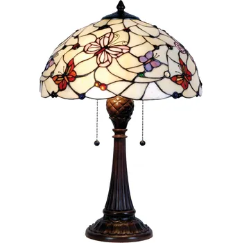 Lampička Stolní lampa Tiffany Butterfly Garden - Ø 41*60 cm 2x E27 / Max 60w