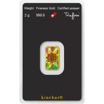 Sběratelství Argor Heraeus Kinebar investiční zlatý slitek 2 g