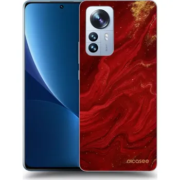 Pouzdro na mobilní telefon Picasee silikonový černý obal pro Xiaomi 12 Pro - Červená