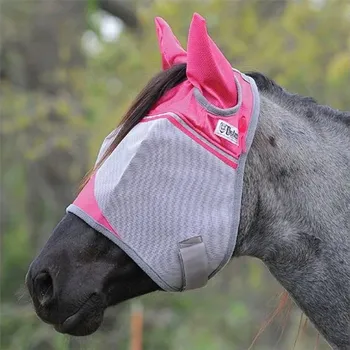 Pleťová maska Maska CASHEL Crusader Fly Mask Standard Warmblood with Ears Pink