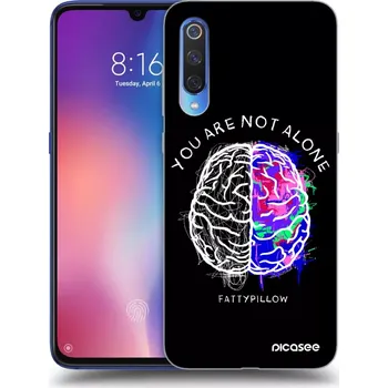 Pouzdro na mobilní telefon Picasee silikonový průhledný obal pro Xiaomi Mi 9 - Brain - White