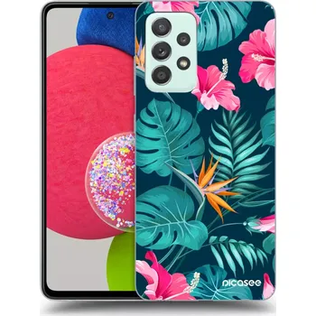 Pouzdro na mobilní telefon Picasee silikonový průhledný obal pro Samsung Galaxy A73 5G - Pink Monstera