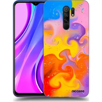 Pouzdro na mobilní telefon Picasee silikonový černý obal pro Xiaomi Redmi 9 - Bubbles