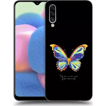 Pouzdro na mobilní telefon Picasee silikonový průhledný obal pro Samsung Galaxy A30s A307F - Diamanty Black
