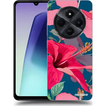 Pouzdro na mobilní telefon Picasee silikonový černý obal pro Xiaomi Redmi 14C - Hibiscus