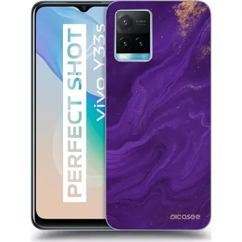 Pouzdro na mobilní telefon Picasee silikonový průhledný obal pro Vivo Y33s - Fialová