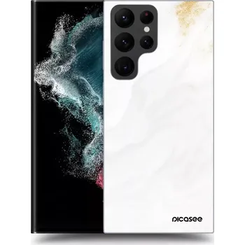 Pouzdro na mobilní telefon Picasee silikonový průhledný obal pro Samsung Galaxy S22 Ultra 5G - Bílá