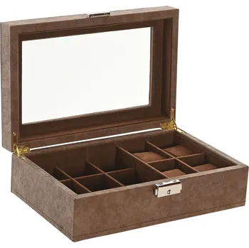 Organizér do auta Šperkovnice Home ESPRIT Kaštanová Sklo Dřevo MDF (25 x 16,5 x 8,5 cm)