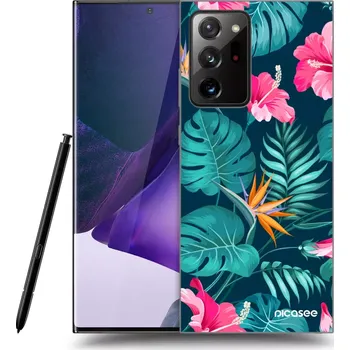 Pouzdro na mobilní telefon Picasee silikonový průhledný obal pro Samsung Galaxy Note 20 Ultra - Pink Monstera